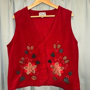 Carolyn Taylor Red Knit Vest